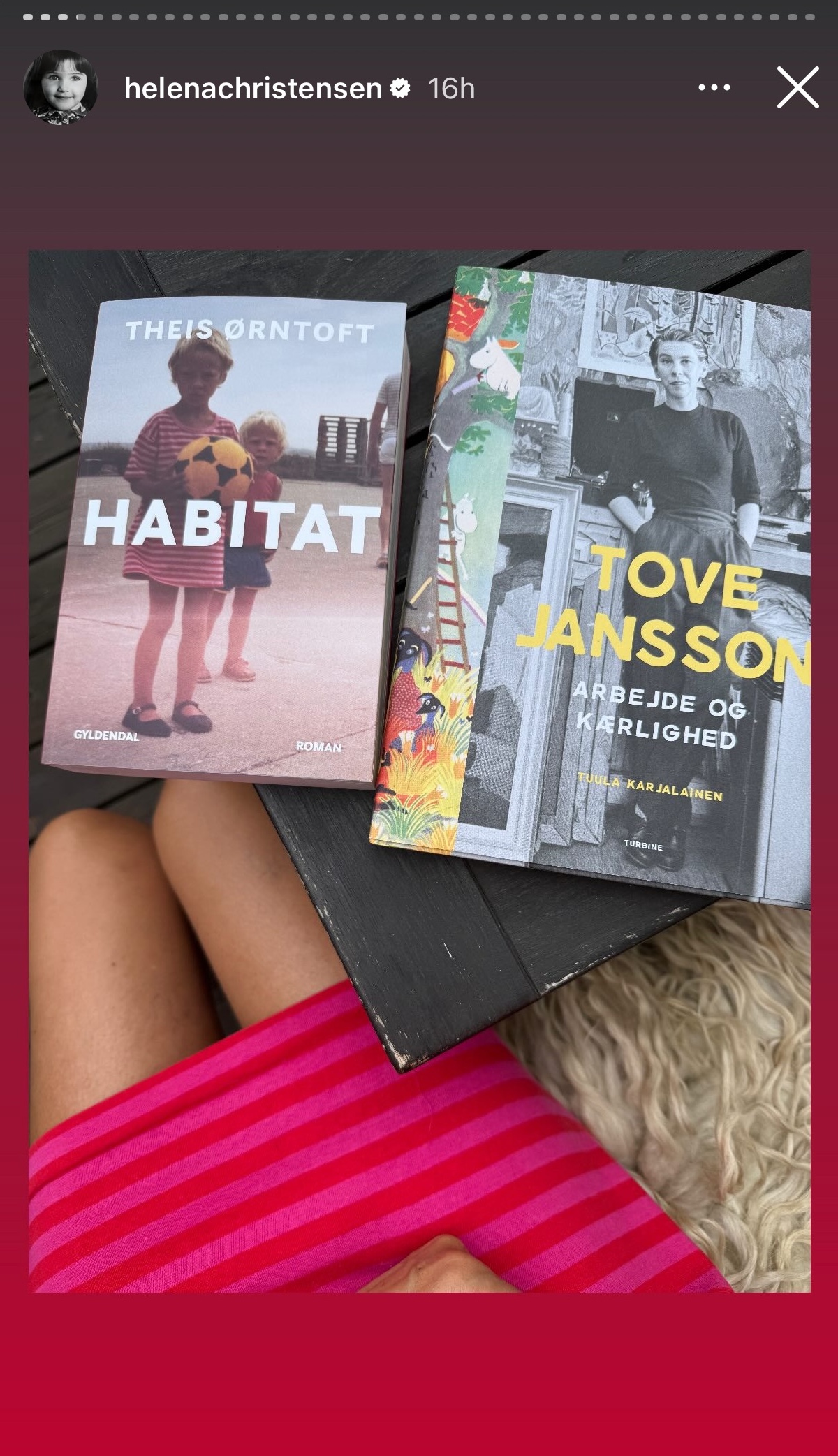 Helena Christensen Reading Habitat and Work and Love