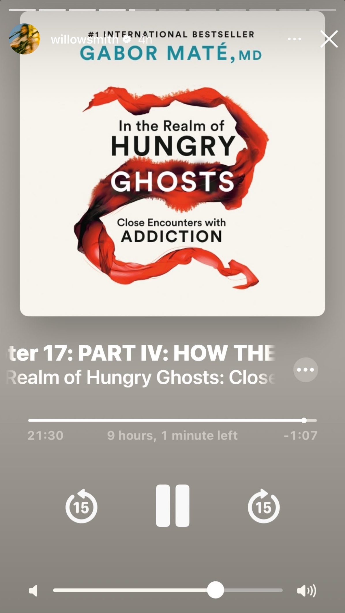 Willow Smith reading "In the Realm of Hungry Ghosts."