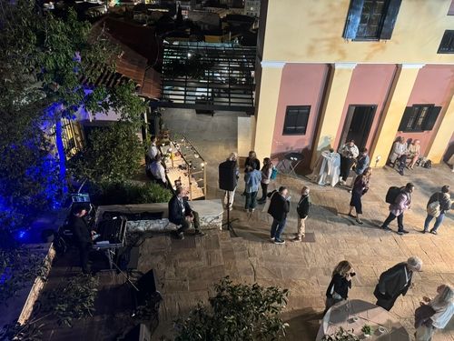 Πανοραμικό πλάνο από cocktail party