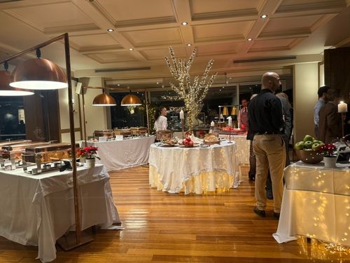 Buffet ready at a reception