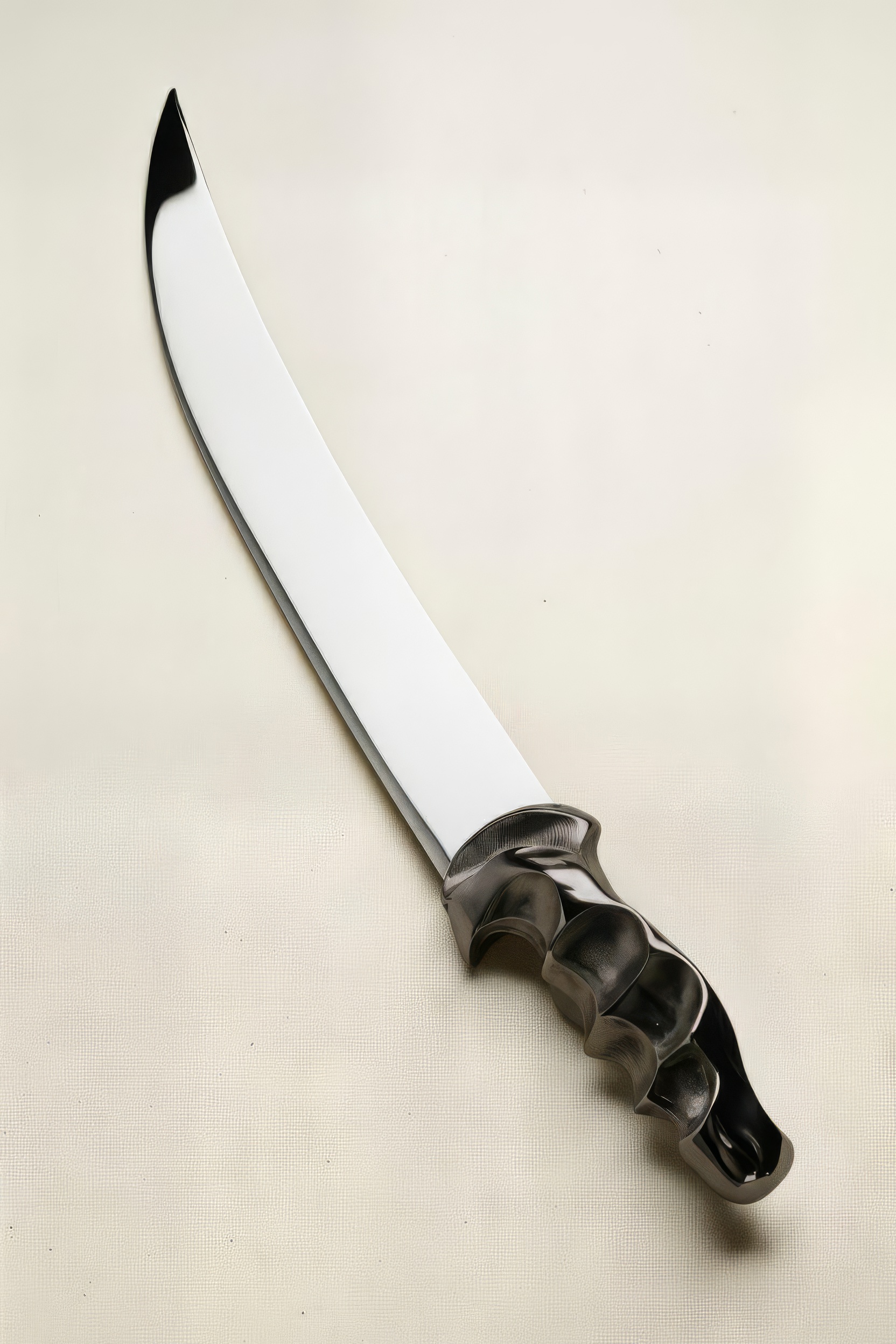 Palladium-finished champagne sabre sculpted from a real hand imprint - Forest Audiard exceptional gift