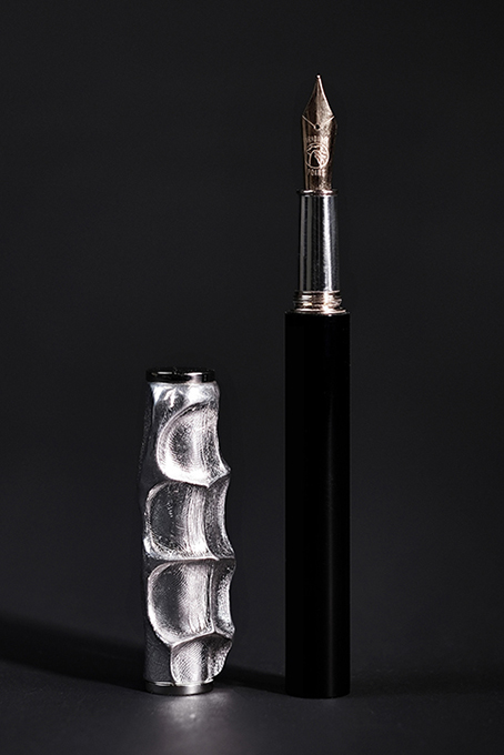 Forest Audiard silvered bronze Stylo-Sculpture, an object of transmission to celebrate a man’s 80th birthday.