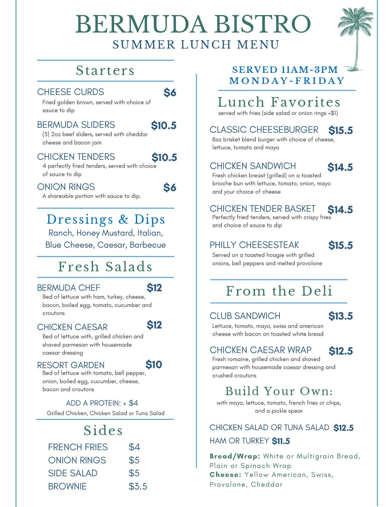 Summer Menu Food
