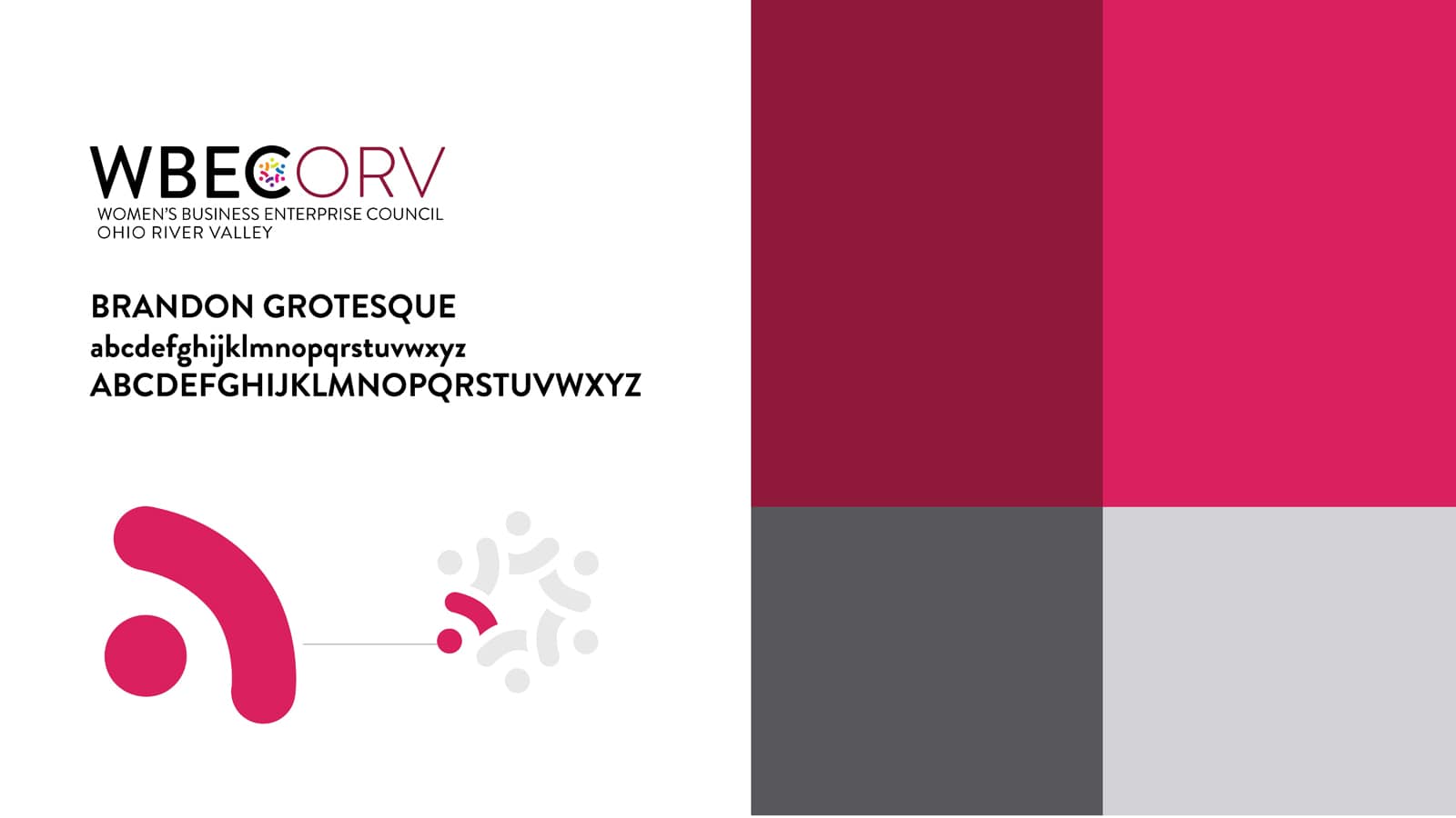 WBECORV typography, graphic elements and color example