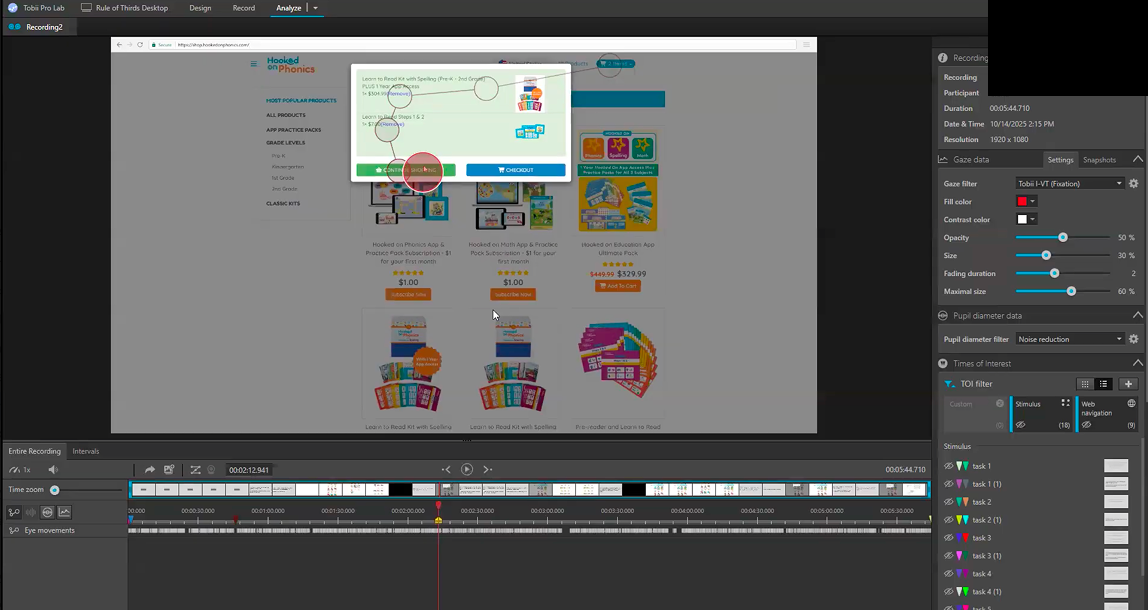 The importance of user control - Using eye-tracking to evaluate checkout flow