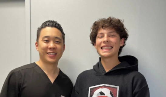 Patient smiling getting his braces in Glendora, CA.