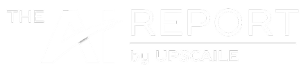 The AI Report by Upscale logo with stylized letters.