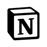 Notion app logo consisting of a stylized letter N on a three-dimensional black and white cube.