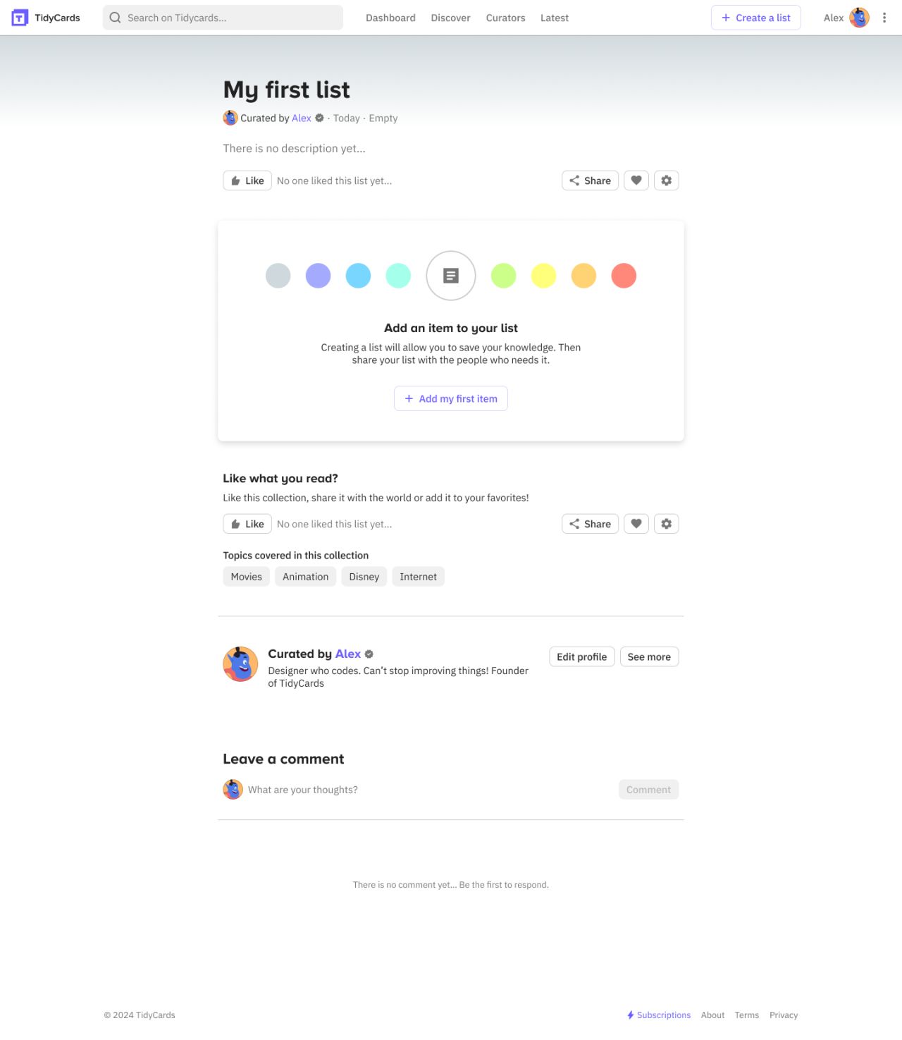An empty list