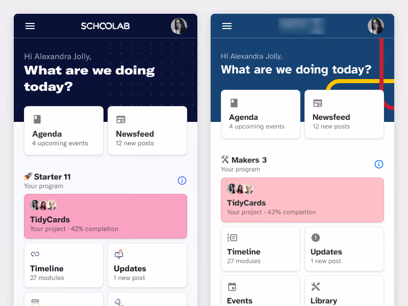 Inject on mobile branded for Schoolab and L'Oréal incubator