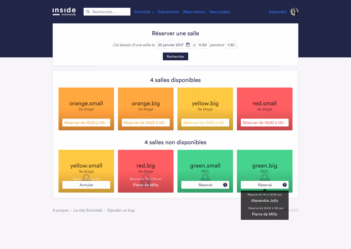First version of bookings, results for available spaces