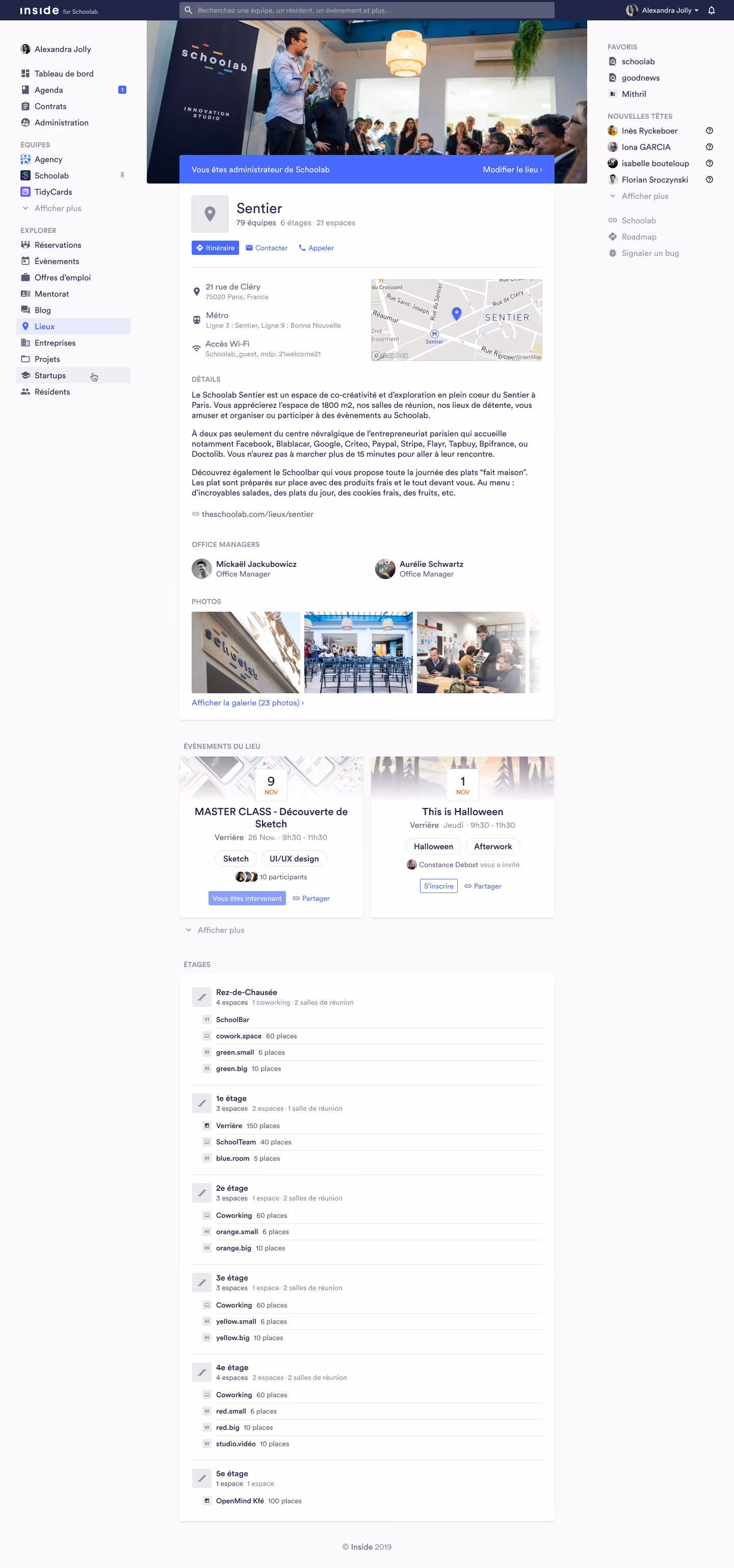 Location details with amenities