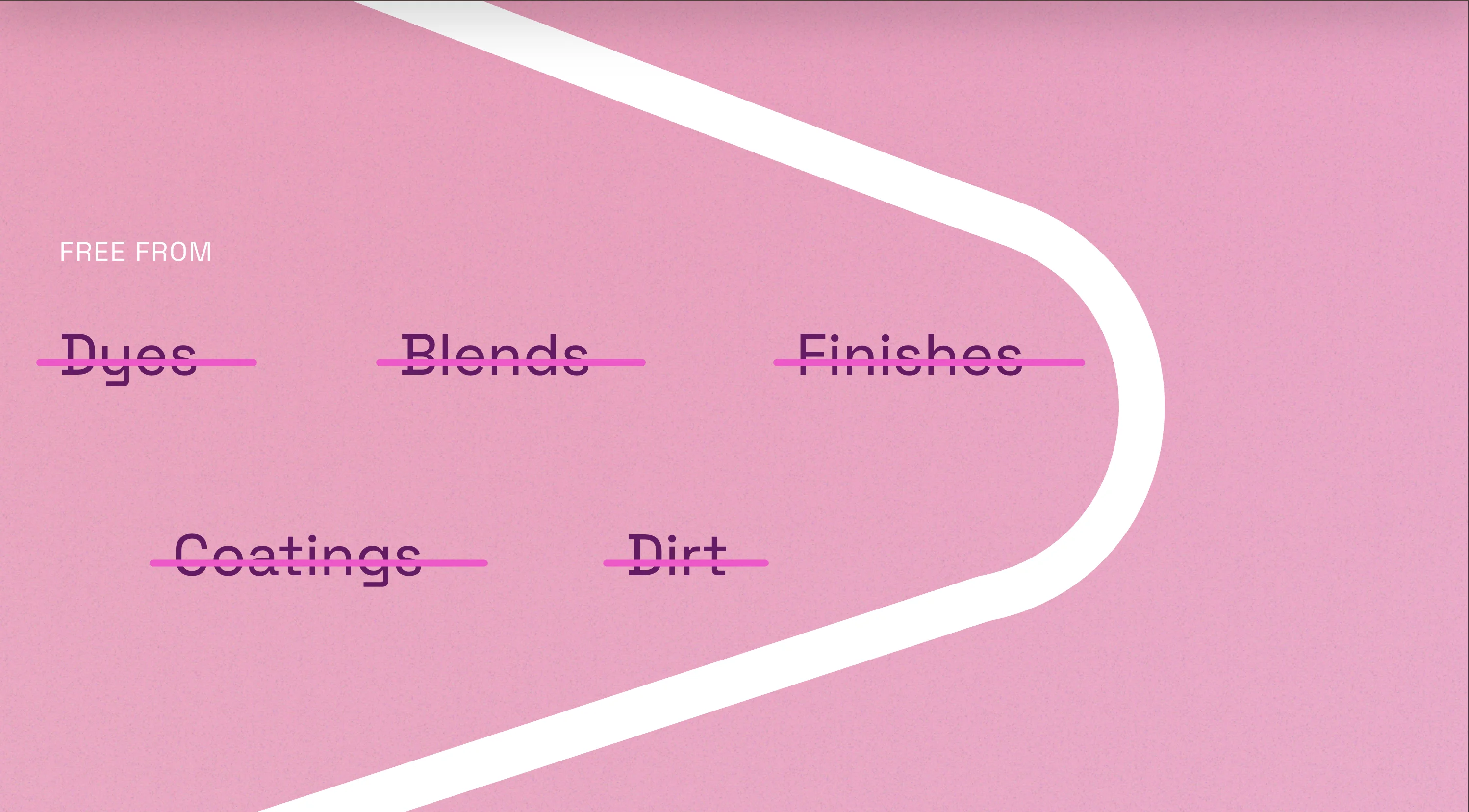 A screen shot from the website landing page with text that says free from in a decorative layout.