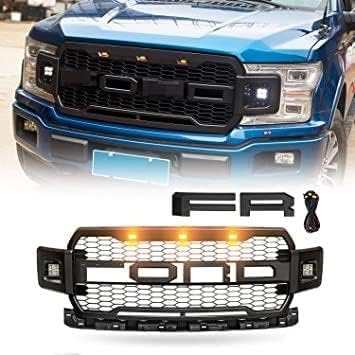 Raptor-Style Front Grille for 2017–2019 Ford F250/F350 Super Duty – Matte Black