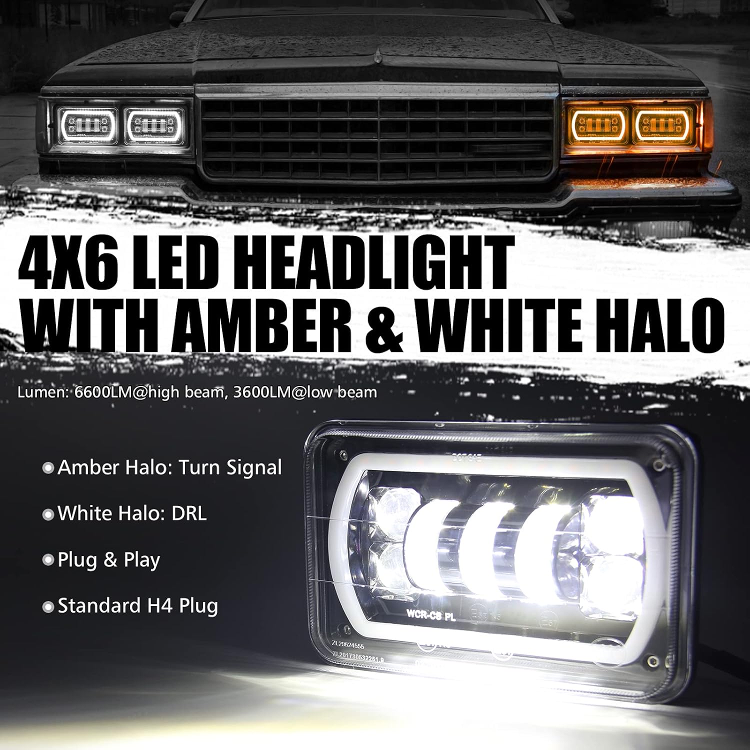1 Pair Standard Headlight Kit - 4x6