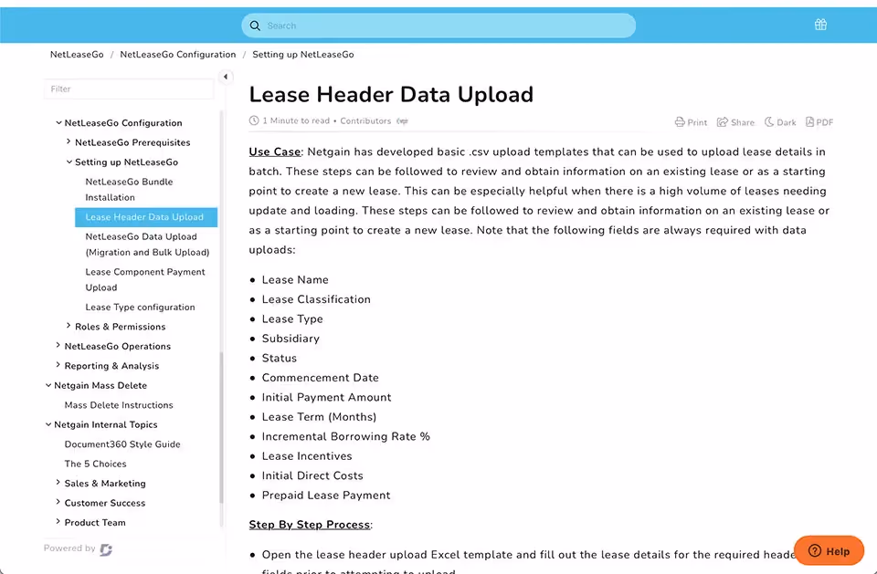 Screenshot of Netgain's Knowledge Base page for customers