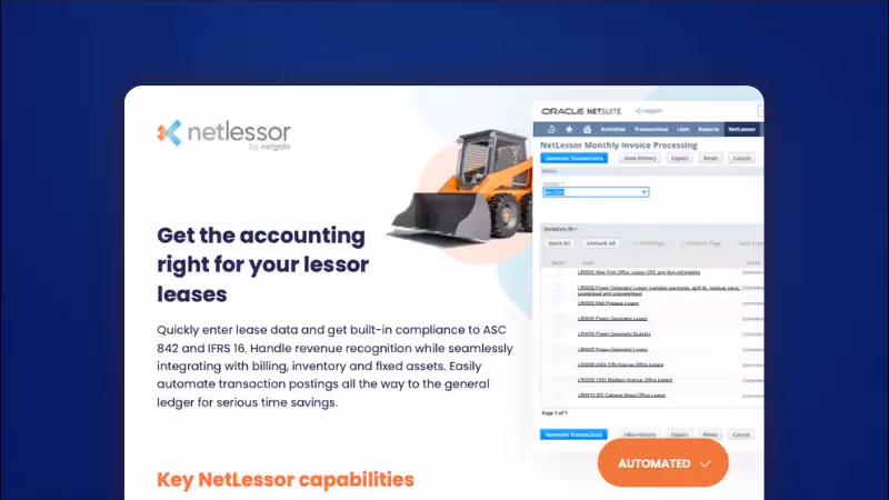 Preview of NetLessor One-Pager