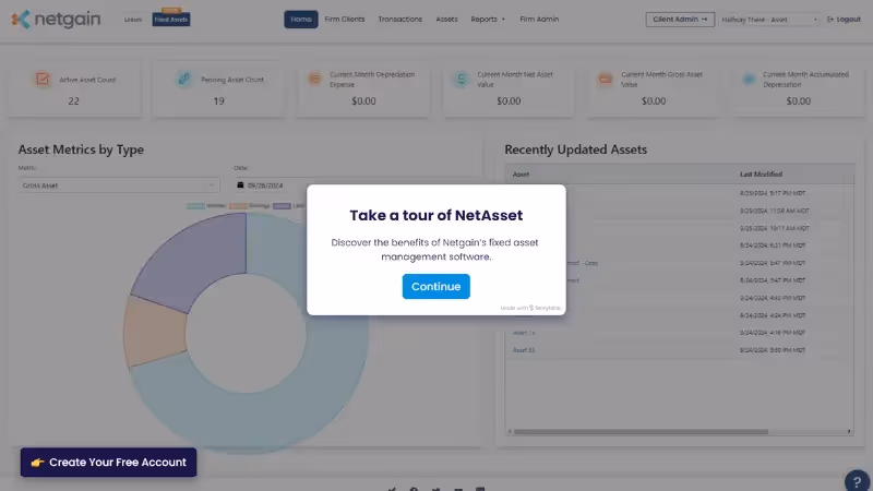 Product tour of managing and accounting for a fixed asset portfolio.
