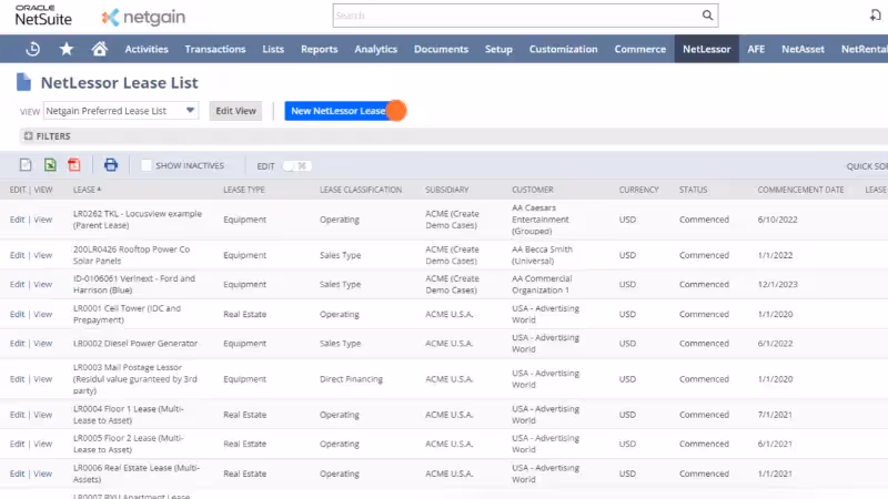 Take a self-guided tour of NetLessor for NetSuite