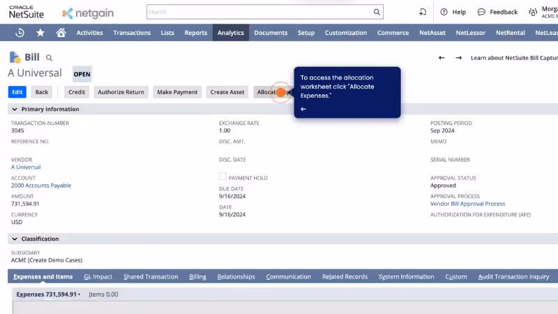 Take a self-guided tour of SharedTransactions for NetSuite