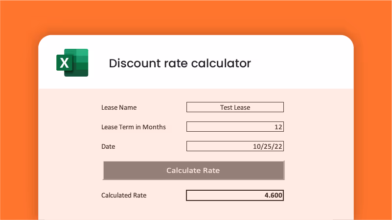 An image of a 'Risk Free Rate Calculator' spreadsheet. This financial tool is designed to compute the appropriate risk-free rate for leases. The calculator features fields for entering the 'Lease Name', 'Lease Term in Months', and the 'Date' for which the rate is to be calculated. The calculated risk-free rate is prominently displayed. A note explains that the tool pulls rates from U.S. Treasury bond terms to find the appropriate rate for lease terms not covered by standard periods. The layout is simple and user-friendly, with a clear focus on functionality and ease of data input for financial analysis.