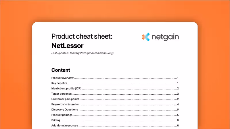 NetLessor Product Cheat Sheet - Partners