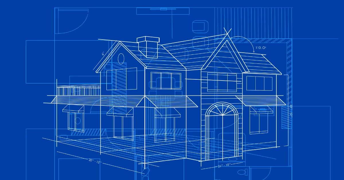 A blueprint of a house