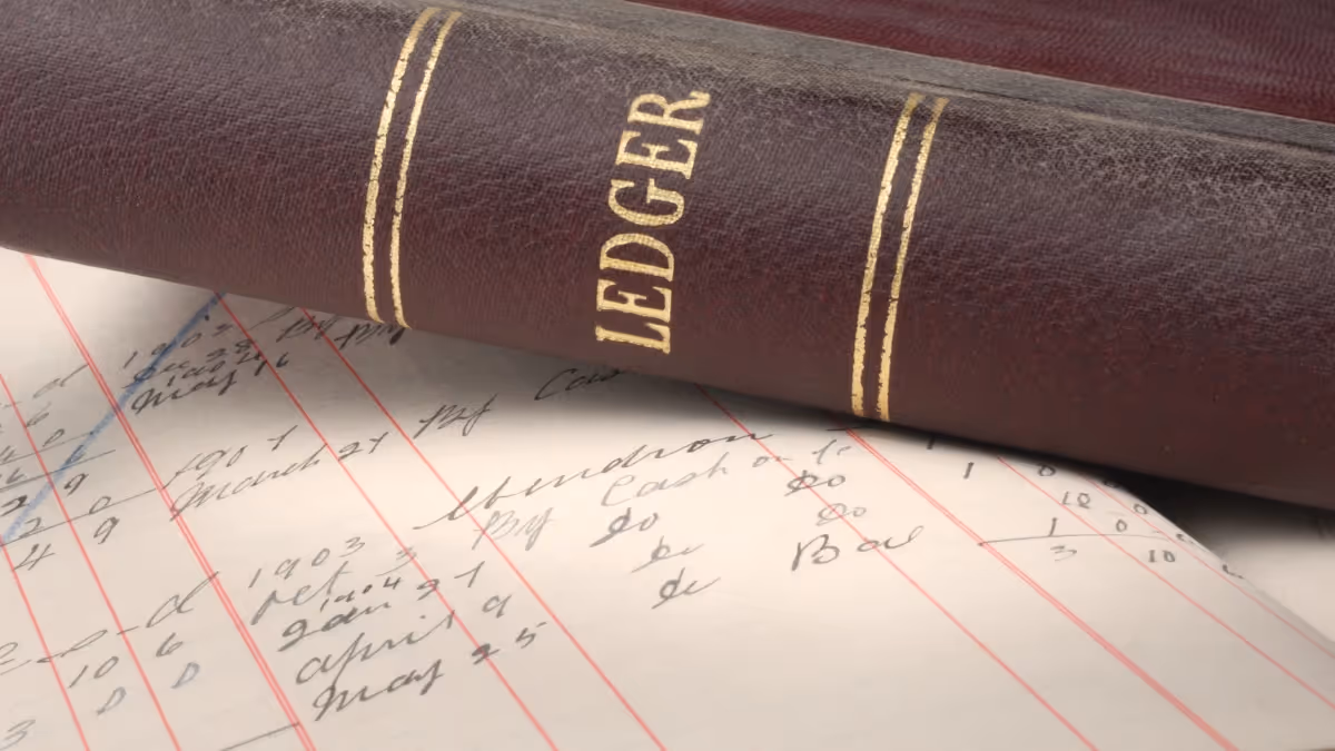 Accounting ledger for double-entry bookkeeping