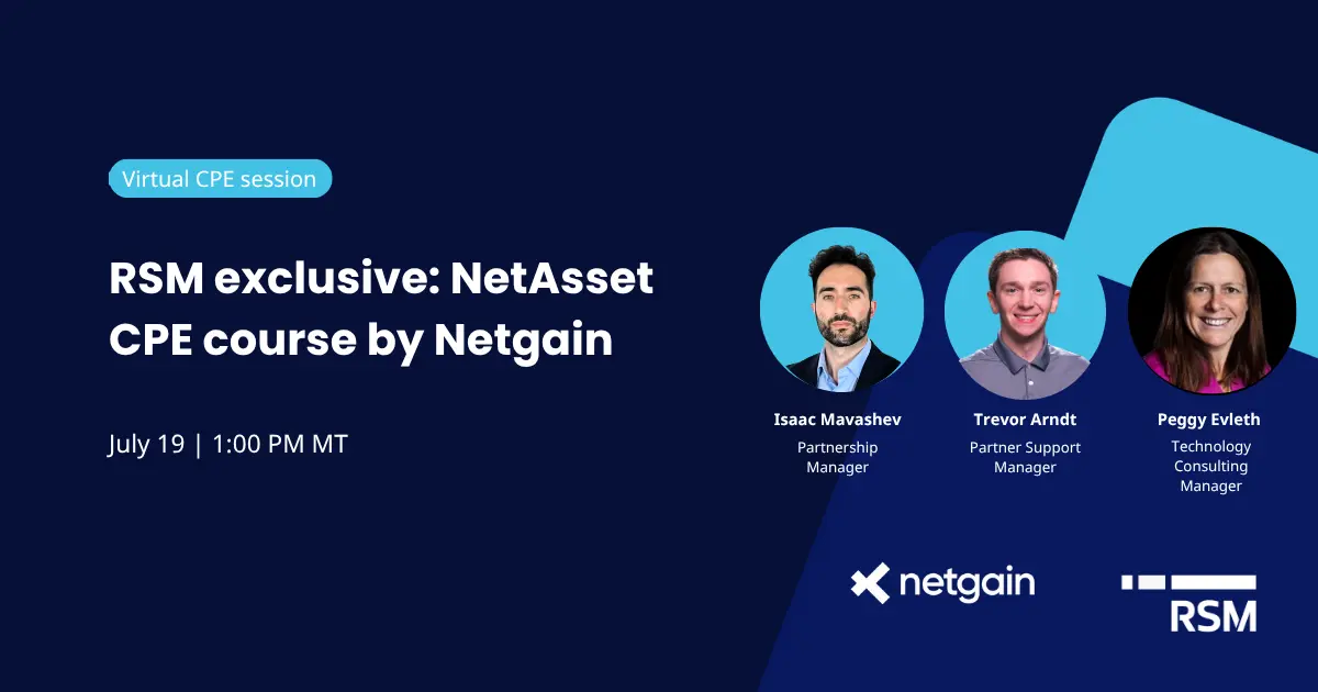 RSM exclusive CPE course on NetAsset