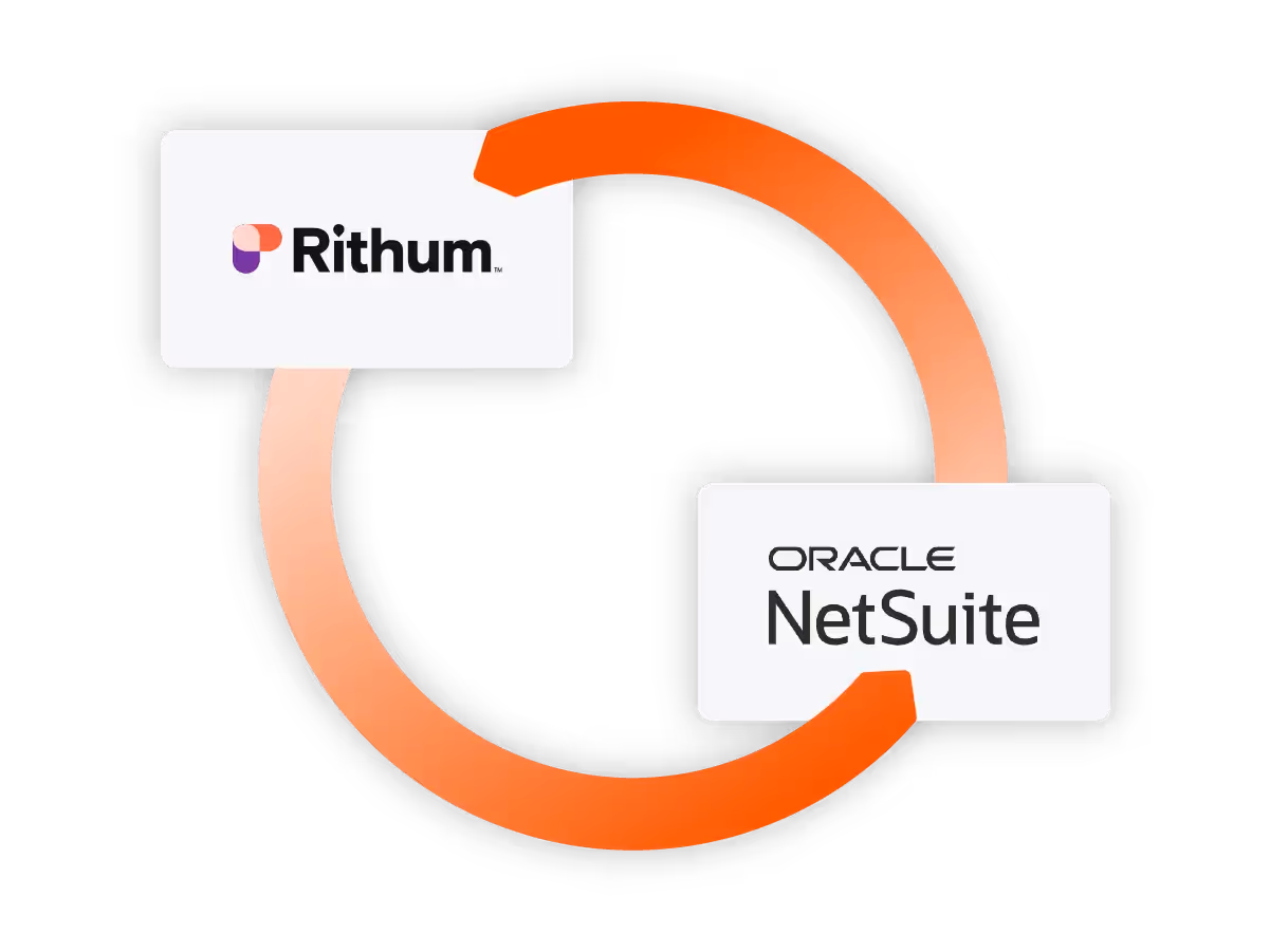 Rithum and NetSuite logos connected with syncing arrows