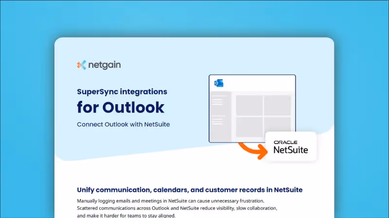 Outlook and NetSuite Connector Data Sheet
