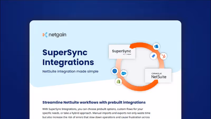 NetSuite SuperSync Integrations Data Sheet