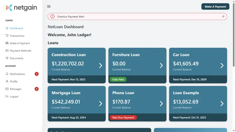 NetLoan Borrower Portal Interactive Demo