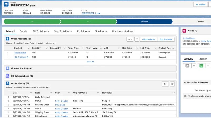 Sync Salesforce and NetSuite