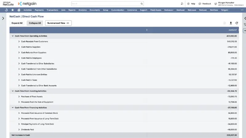 Discover Netgain's new direct cash flow statement for NetSuite