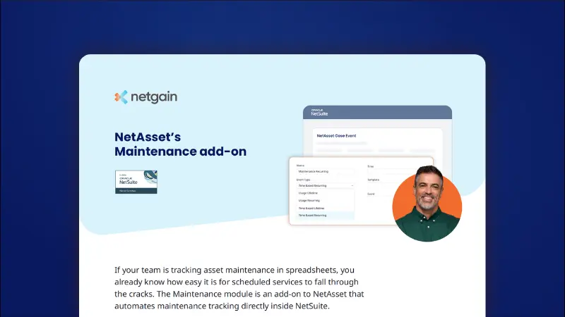 netasset maintenance add-on