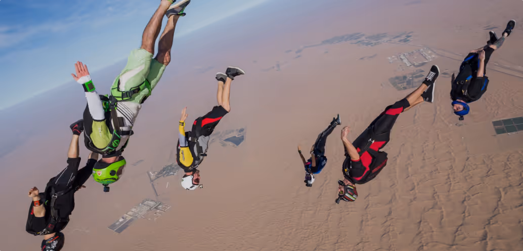 group flying image
