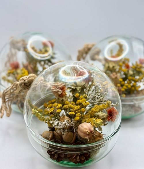 Jesienne szklane kule 3 szt