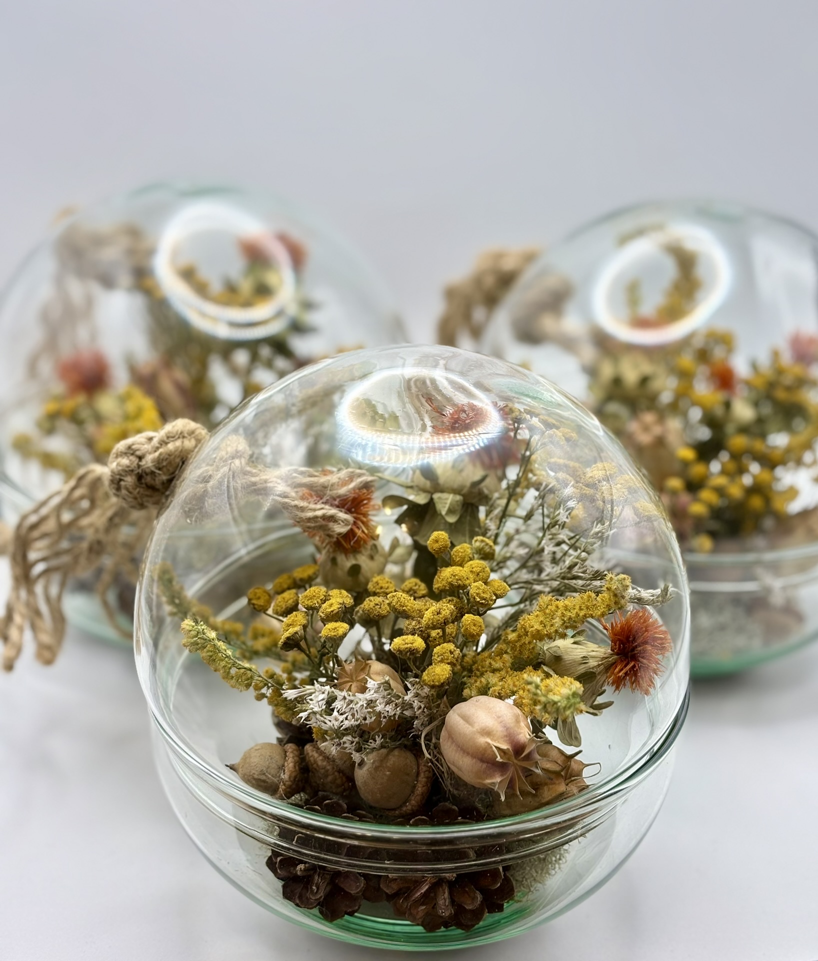 Jesienne szklane kule 3 szt