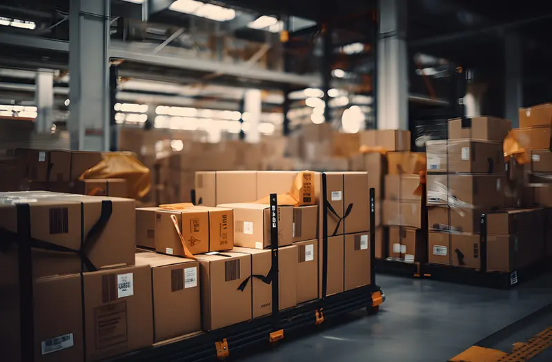 boxes in warehouse