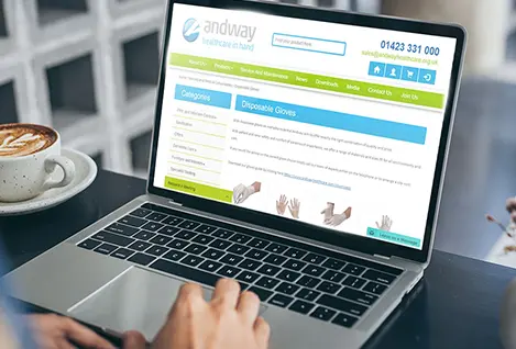 Andway Healthcare website on a laptop