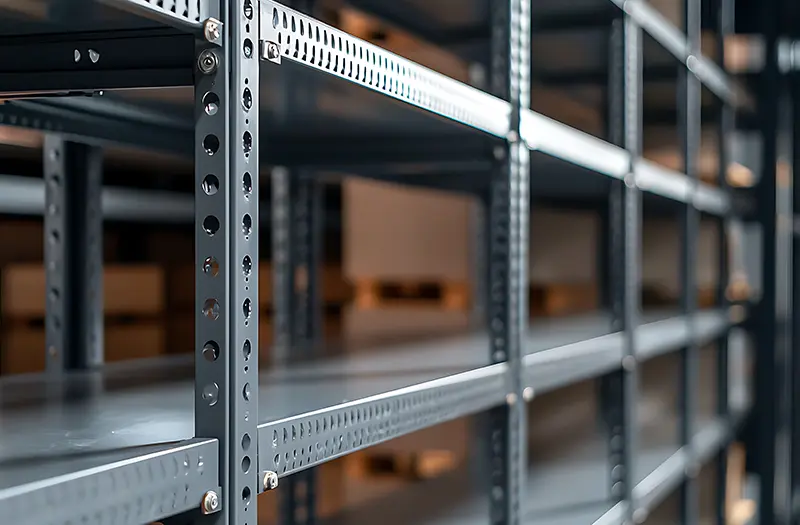 empty warehouse shelves