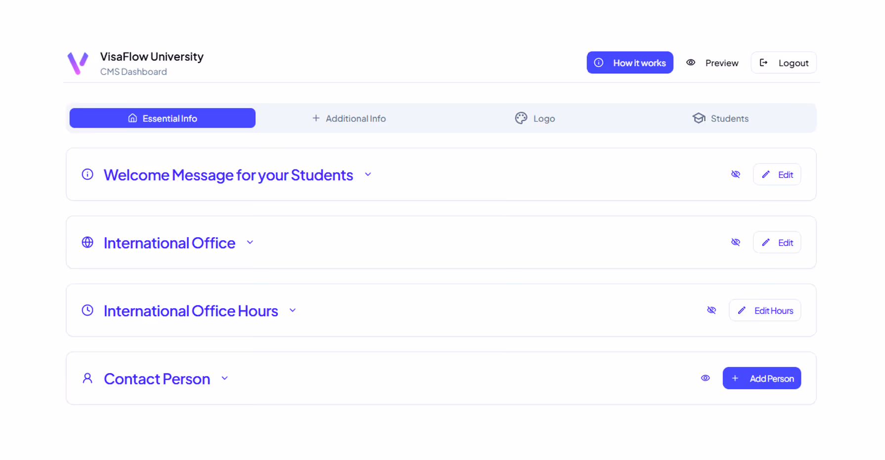 VisaFlow Plattform Screenshot