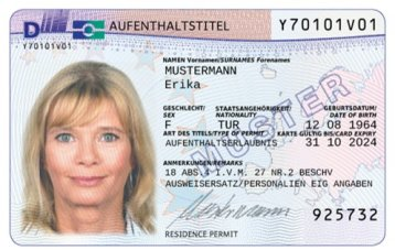 A sample of German Residence Permit (Credits: Bundesamt für Migration und Flüchtlinge)