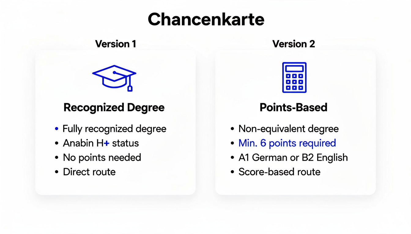 Graphic presenting comparison of Chancenkarte