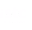 Logo blanc sur fond transparent avec les lettres stylisées 'istc' et un texte plus petit sous 'istc'.