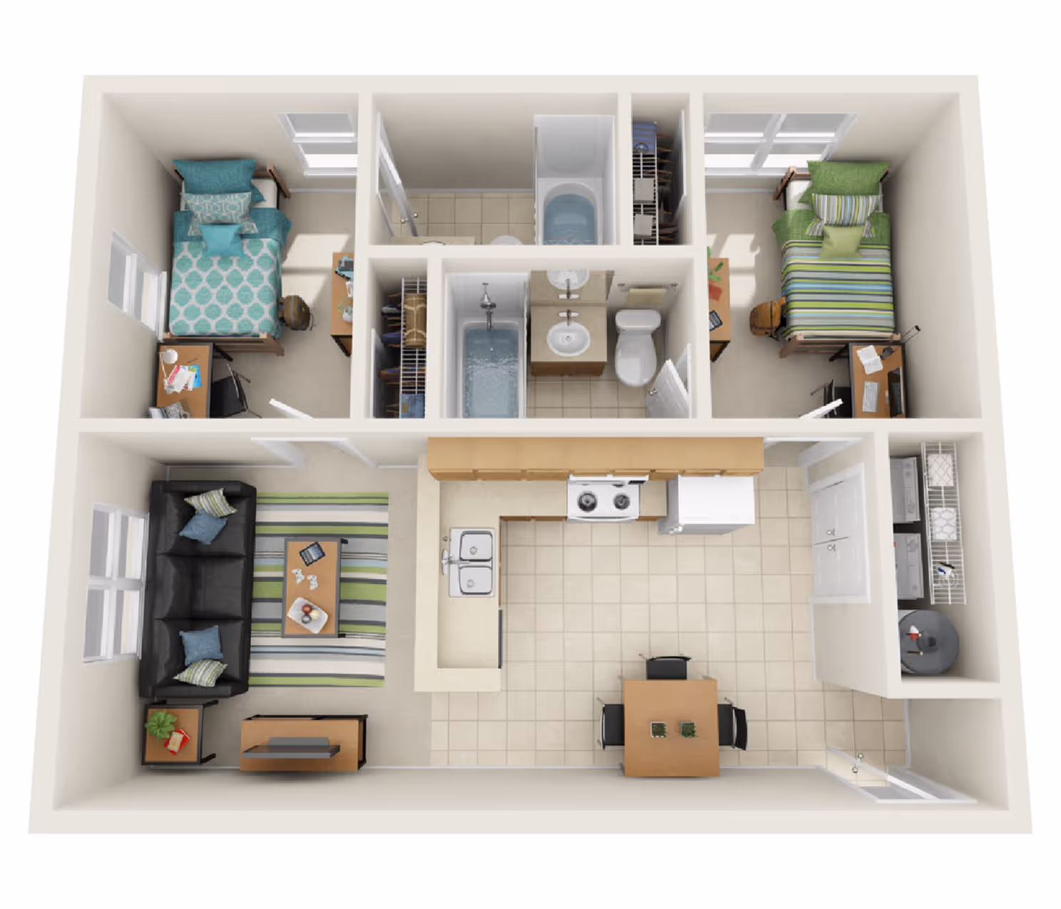 2-Bedroom Standard layout