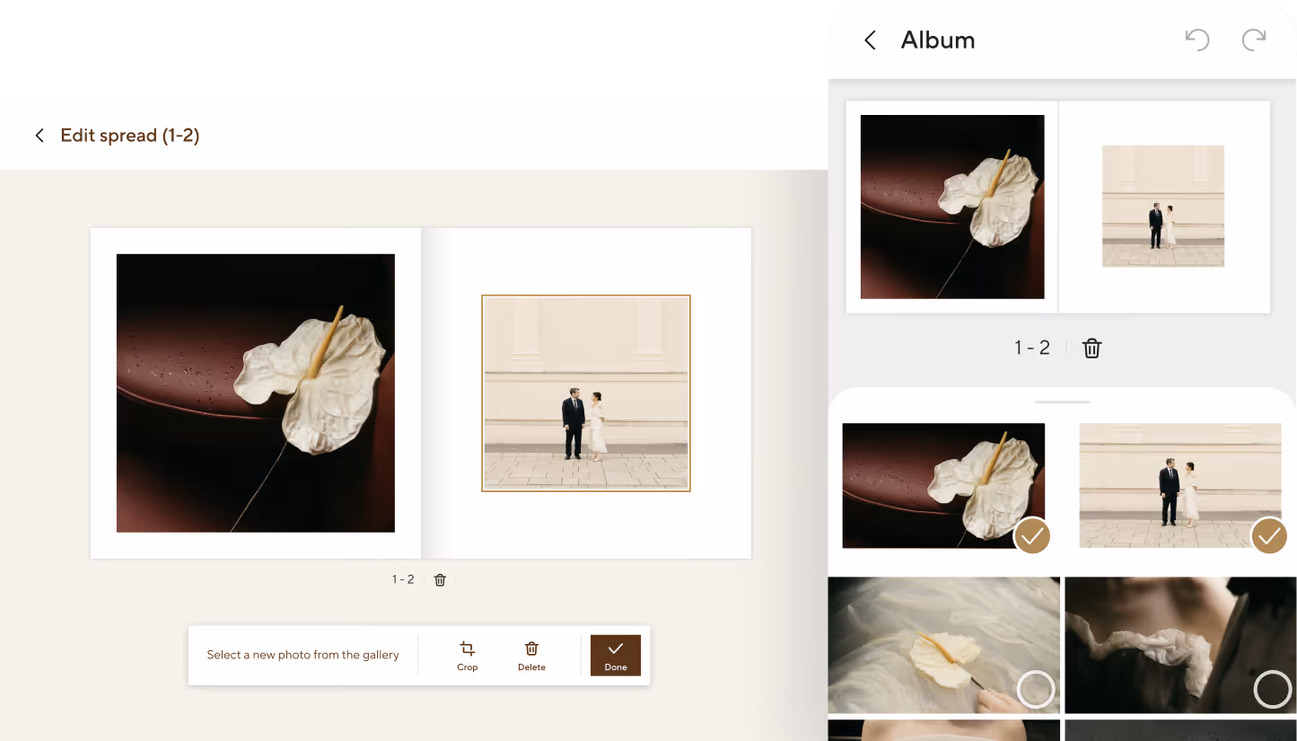 Pic-Time print store displayed on mobile device for on-the-go client shopping