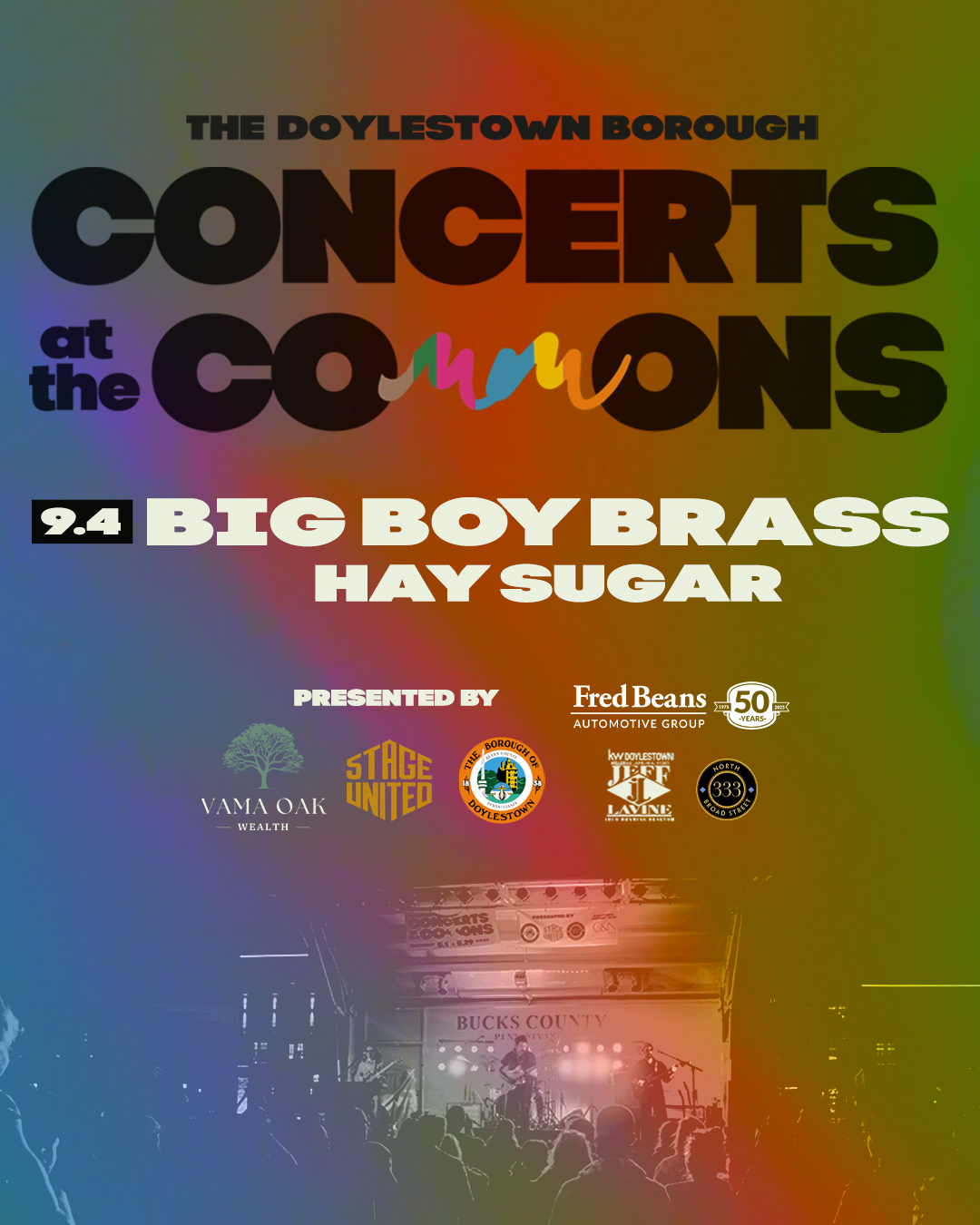Concerts at the Commons featuring Big Boy Brass with Hay Sugar