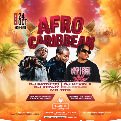 Soirée Afro Caribbean à Marseille – DJ Fatness, DJ Kevin X & DJ Kenjy